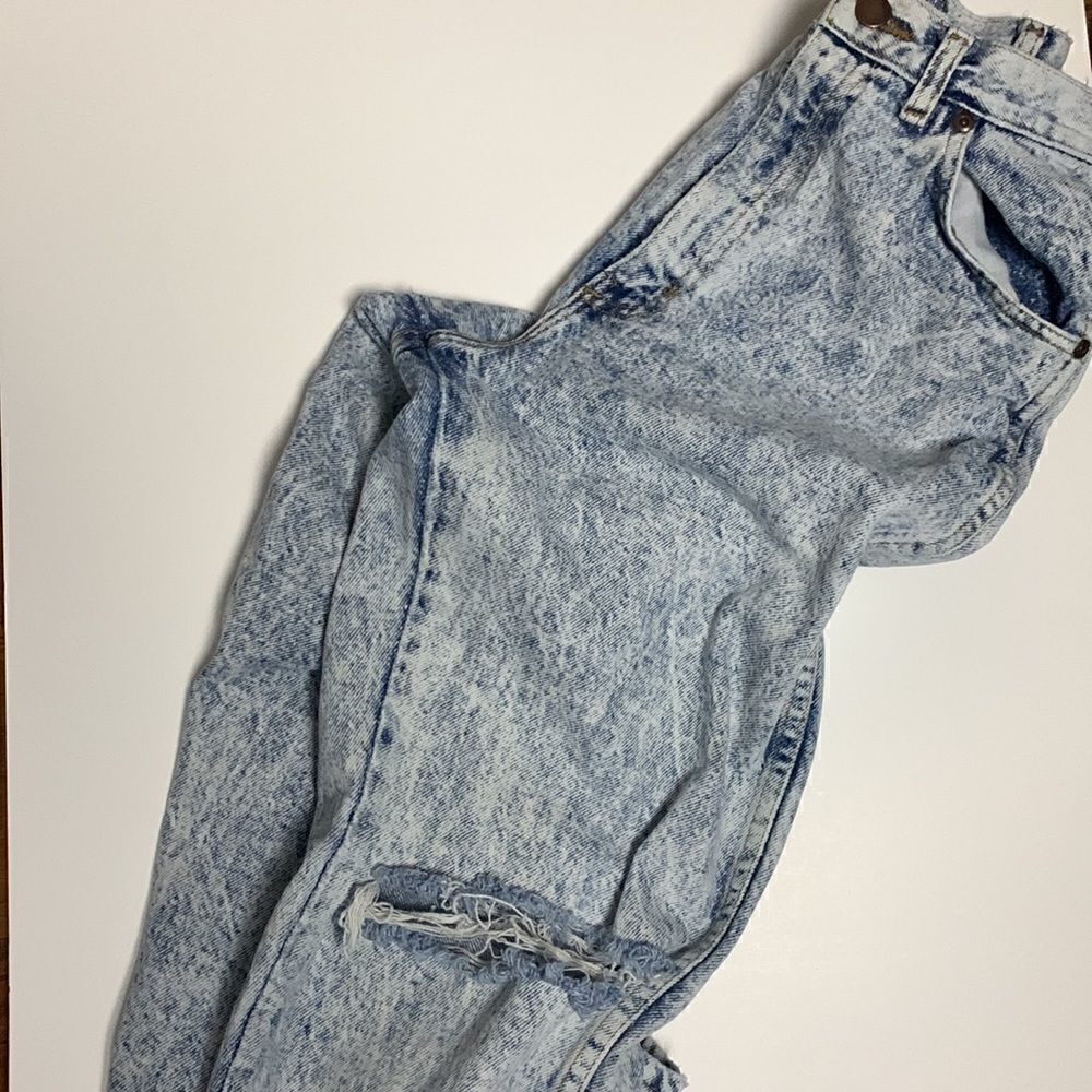 VINTAGE Congo Trader High Waist Acid Washed Jeans Size 8 tapered distressed 80s - Picture 8 of 10